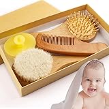 Baby Haarbürste, 4er Set Babybürste, Babyhaarbürste, Baby-Haarbürste und Kamm, Haarbürste Baby, Babyhaarbürsten für Säuglinge Kinder Kleinkinder