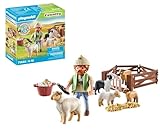 PLAYMOBIL Country 71444 Junger Schäfer mit Schafen, Hüten und Pflegen der Schafe mithilfe des Bordercollies, mit Zubehör wie Haartrimmer und Strohballen, nachhaltiges Spielzeug für Kinder ab 4 Jahren