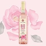 Höllinger Bio Rosenblüten Sirup - Vegan, 3x500ml Glas Flasche - rosige Erfrischung