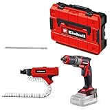 Einhell Professional Akku-Trockenbauschrauber TP-DY 18 Li BL + Magazine Power X-Change (18 V, Brushless, Tiefenanschlag, inkl. Magazinaufsatz, 2x Bit, E-Case, ohne Akku)