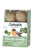Donath Energie-Knödel Hanf im Bio-Netz - Meisenknödel im Bio-Netz - 100g je Knödel - Extraportion Hanfsamen - wertvolles Ganzjahres Wildvogelfutter - unsere Manufaktur in Süddeutschland - 6er Karton