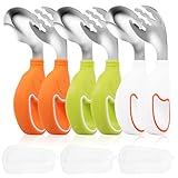 6 Stück Kinderbesteck, Baby Besteck Set mit Edelstahl Gabel und Löffel Kinderlöffel Esslernlöffel Kinder Lernlöffel Kinder Beikost Baby Zubehör Aufbewahrungsbox mit Silikon Choke Design