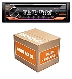 Autoradio Einbaupaket für JVC KD-DB922BT kompatibel mit Audi A3 8L Bose 8L Kassette Bose Bluetooth Telefonieren Audiostreaming