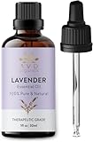 AVD ORGANICS lavendelöl ätherisches öl für haut | 100% reine & natürliche lavendel öl | für Massage, Aromatherapie, Entspannung, Schlaf, Meditation, Diffusorduft |1 fl. Unze
