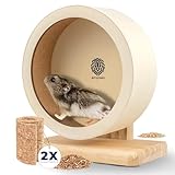 EMPOLEO Hamsterrad - Laufrad Leise für Hamster, Nager Zubehör aus Holz/Kork incl. Ersatz-Korkstreifen (Ø21cm)