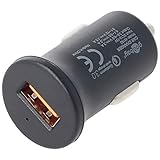 Goobay 45162 Quick Charge USB Port Auto Ladegerät USB Zigarettenanzünder Adapter 12V / 24V Kfz Mini USB Adapter Auto Ladestecker Schnellladegerät 18W