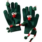 Generisch Unisex Strickhandschuhe mit lustigem 3D-Monster-Design - Warme Winterhandschuhe mit Schalkordel | Witziges Accessoire für die kalte Jahreszeit