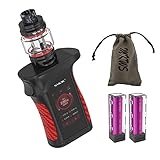 Smok 230W Mag P3 Kit, E Zigarette mit 9ml TFV16 Tank,2*Wiederaufladbaren Akku, 1.9 Inch HD Berühren Sie Bildschirm Verdampfer Set, Ohne E-Liquid, Ohne Nikotin (Schwarz Rot)