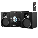 Kompaktanlage mit CD Player Bluetooth Lautsprechern | Mini HiFi Musikanlage Stereoanlage | USB AUX In CD/MP3 FM Radio 30 Speicherplätze | LED-Display Anlage mit Boxen Micro HiFi System