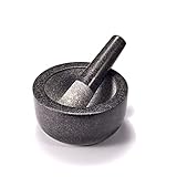 Supremery XXL Mörser und Stößel aus Granit im Set - Steinmörser Gewürzmörser Groß 16cm - für Gewürze Pesto Kräuter - Stampfer mit Schlegel - Ø 16cm