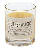 Stumpenkerzen 100% Bienenwachs-Kerze Honig Duft Glas 79 x Ø 65 mm