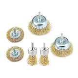 Drahtbürsten-Set for Bohrmaschinen, Drahtbürstenrad, 6-teiliges Set mit gekröpften Bechern, Universalwerkzeuge for maschinellen Entrosten, Abisolieren und Schleifen