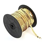DBAILY 100 Yards Pailletten Bänder, Paillettenband Flache Glitzerband Borten Pailettenbänder Paillettenborte Für Diy Handwerk Nähen Schmuck Machen Basteln Kleid Dekorieren (Blasses Gold)
