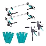 wolfcraft Türfutter-Montage-Set „PRO“ 12tlg. - Komplettset für die Montage von Türen inkl. Richtzwingen, Türfutterstreben und Ausgleichsunterlagen - geeignet für 60 bis 100cm breite Türen - 3679015