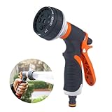 Roysmart Gartenbrause, 8 Einstellbare Bewässerung Muster, Handbrause Garten-Spritzpistolen, Einstellbarer Wasserdurchfluss Bewässerungsbrause für Bewässerung Rasen, Haustier Baden, Autowaschen