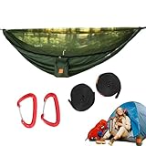 Campinghängematte, Hängematte mit integriertem | Freizeitausrüstung zum Aufhängen an Bäumen mit Insektenschutz für Wandern, Garten, und Reise