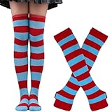 Generisch Extra lange Thermo Stricksocken und warme Wintersocken über dem Knie dick weich für kaltes Wetter für Indoor und Outdoor Aktivitäten (Blue One Size)