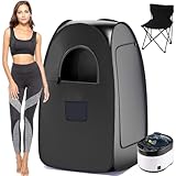 Portable Steam Sauna,Tragbare Sauna für Zuhause, Saunazelt Saunakasten mit 2.6L 15 Gang Einstellungen Dampfer, Fernbedienung, Klappstuhl, Generator Größere Heimsauna (Color : 4.0L-71x 31.5x 31.5')