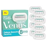 Gillette Venus Deluxe Smooth Sensitive Rasierklingen für Rasierer Damen, 8 Ersatzklingen für Damenrasierer, Metall