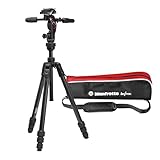 Manfrotto Befree GT PRO 3-Way, professionelles Reisestativ-Set, 3-Wege-Fluid-Kopf, Nivelliersäule, Foto-/Kamera- und Video-Set, Carbonfaser, Arca-Typ, Drehverschluss, DSLR, spiegellos, Kamerazubehör