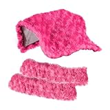 rockible 3 Stück Kufenschoner Schlittschuhüberzüge Kufenschützer Schutzhüllen aus Langlebigem Polyester mit Handtuch Zum Schutz der Klingen für Damen Herren, L, Rosa