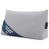 Keilkissen Rückenkissen Cord Kissen 70 cm breit - Lesekissen für Bett Sofa und Couch Sofakissen groß Wandkissen Couchkissen Reading Pillow Stützkissen für Rückenlehne Hellgrau