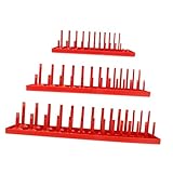 SHINEOFI 3 Stück Teiliges Steckschlüssel Organizer Robuster Aufbewahrungshalter für Metrische Stecknüsse für Garage Verhindert Verwirrung und Schützt Abnutzung