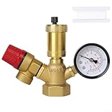 Kessel-Sicherheitsgruppen-Druckentlastungsventil, 6 bar, Messing-Druckentlastungsventil, mit Gummidichtungen, für Heizungskessel, 15,5 x 11,5 cm