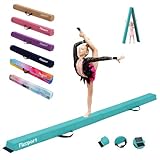 FBSPORT 240CM Faltender Schwebebalken, Gymnastik Balance Balken, Gymnastikboden Balken, Beflockungsschicht Balancierbalken, Balance Fitness Ausrüstung für Kinder