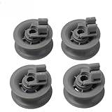 UTTASU 4er-Pack obere Geschirrspülerkorb-Rollen (611666) für Bosch, Siemens, Neff, Constructa, Indesit, Junker ¨C ABS Grau Ersatzrollen für oberen Korb