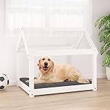 FUDUGEHMIOFWFJJ schlafplätze & möbel für Hunde,hundebett waschbar,Hundebett Weiß 81x60x70 cm Massivholz KieferAdatto a Tutti i Tipi di cani o Gatti di Piccola e Grande Taglia