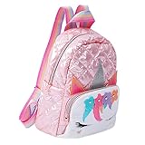 Ipetboom Kinderrucksack Einhorn Plüschrucksack für Mädchen Schulranzen mit Verstellbaren Schulterriemen für Kindergarten Zoobesuche und Outdoor Aktivitäten
