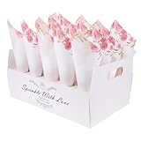 HOLIDYOYO 1 Satz Blütenkegel aus Bastelpapier geschenkverpackung süßigkeiten susigkeiten Konfetti-Halter für die Hochzeit Party Zapfen hohle Konfettihalter aus Blumenpapier Kraftpapier