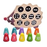 YARNOW Holzpuzzle Pädagogisches Lernspielzeug Zahlen und Formen mit Igel Motiv für Kleinkinder Holzspielzeug zur von Geduld und Handkoordination