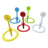 Ringwurfspiel für Draußen, Farbiges Interaktives Wurfspiel, Gartenspielzeug Für Familien Kinder Jugendliche Mädchen Drinnen Draußen Garten Strandhaus