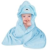 Aolso Kapuzenhandtuch Baby, Babyhandtuch Kapuzenhandtuch für zarte Babyhaut, Baby Badeponcho für Babys und Kleinkinder von 0-3 Jahren, Poncho-Handtuch aus kuschelweichem Korallen-Fleece, Welpe, 80