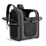 apollo walker HundeRucksack und KatzenRucksack für Große/Kleine Haustiere(2-15KG) - Gepolsterter Rückenstütze Hundetasche Atmungsaktiver Netz-Tierrucksack für Wandern, Reisen, Outdoor Grau