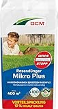 DCM Rasendünger Mikro Plus - Langzeit Rasendünger - MINIGRAN® TECHNOLOGY - Kein Vertikutieren nötig - organisch-mineralischer NPK-Dünger - 20 KG für 400 qm