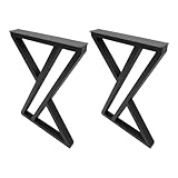 ClearFragrans 2 Stück X-Form Tischbeine, Industrial Tischgestell Tischkufen, Metallmöbel, Tischuntergestel, für Esstisch, Schreibtisch, 70 x 50 x 5 cm, Schwarz