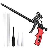 Schaumpistole, Preciva Bauschaumpistole Bauschaum Pistole PU Schaumpistole Expanding Foam Gun Dosierpistole aus Metall (rot)