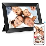 Frameo 10,1 Zoll WiFi Digitaler Bilderrahmen, 1280x800 HD IPS Touchscreen Foto Rahmen, 32GB Speicher, Automatische Rotation, Wandmontagefähig, Teilen Sie Fotos sofort von überall aus