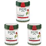 Fuchs Gewürze - Pikant Gewürz - pikantes Allrounder-Gewürz ohne Salz für Rührei oder Steak - natürliche Zutaten - 60 g in wiederverwendbarer, recyclebarer Dose (Packung mit 3)