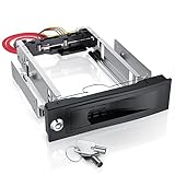 CSL - 3,5 Zoll Wechselrahmen SATA Mobile Rack - SATA I II III HDD Fesplattenrahmen im 5,2 Zoll Laufwerksschacht - bis 6.0 GBit s - Anti-Vibrations-Kit - Abschließbar