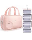 Chakipee Reise Kulturbeutel zum Aufhängen für Damen – Wasserdichter Kosmetiktasche Kosmetiktasche mit Klarfenster, Leichte Waschtasche für Essentials, Make-up, Shampoo, Kulturtasche Rosa, Mittel