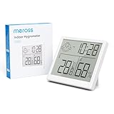 Meross Digital Thermometer Hygrometer Innen, Mini LCD Thermo-Hygrometer, Temperatur und Luftfeuchtigkeitmessgerät für Wohnzimmer, Gewächshaus, Weinkeller