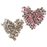 EPIGEIST 100 Stück Mini Metallnieten mit Kopf Dekorative Kleine Nieten für Stoff Langlebige DIY Bastelbeschläge Geeignet für Kleidung Taschen Lederarbeiten und Puppenreparaturen