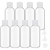 8 Stück 100ml Reiseflasche Set, Plastikflasche Transparente Kosmetikflascher mit 3 x Trichter Geeignet für Kosmetik Camping Reisen Shampoo, Lotion