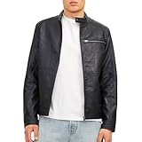 JACK & JONES Herren JJEDYLAN PU Biker Jacket NOOS 12261196,Schwarz,M