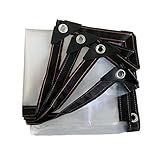 Transparente Plane Wasserdicht 3x9m, Gewebeplane Transparent Mit Ösen, Durchsichtige Kunststoffplane, UV-Beständige Schutzplane Camping, Wetterfeste Und Reißfest Planen Abdeckplane