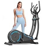 Dripex Crosstrainer für Zuhause, magnetisches Ellipsentrainer Trainingsgerät mit 16 Widerstandsstufen, 8 kg Schwungrad, multifunktionaler LCD-Monitor, Pulssensor, Gerätehalter